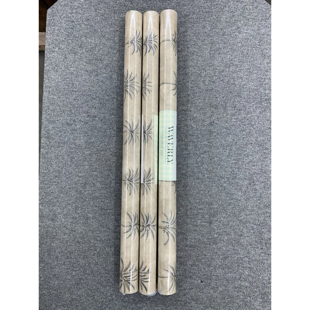 Waverly Vintage Coconut Trees 3 Rolls 1990s Botanical Wallpaper 27 In. x 27 ft.